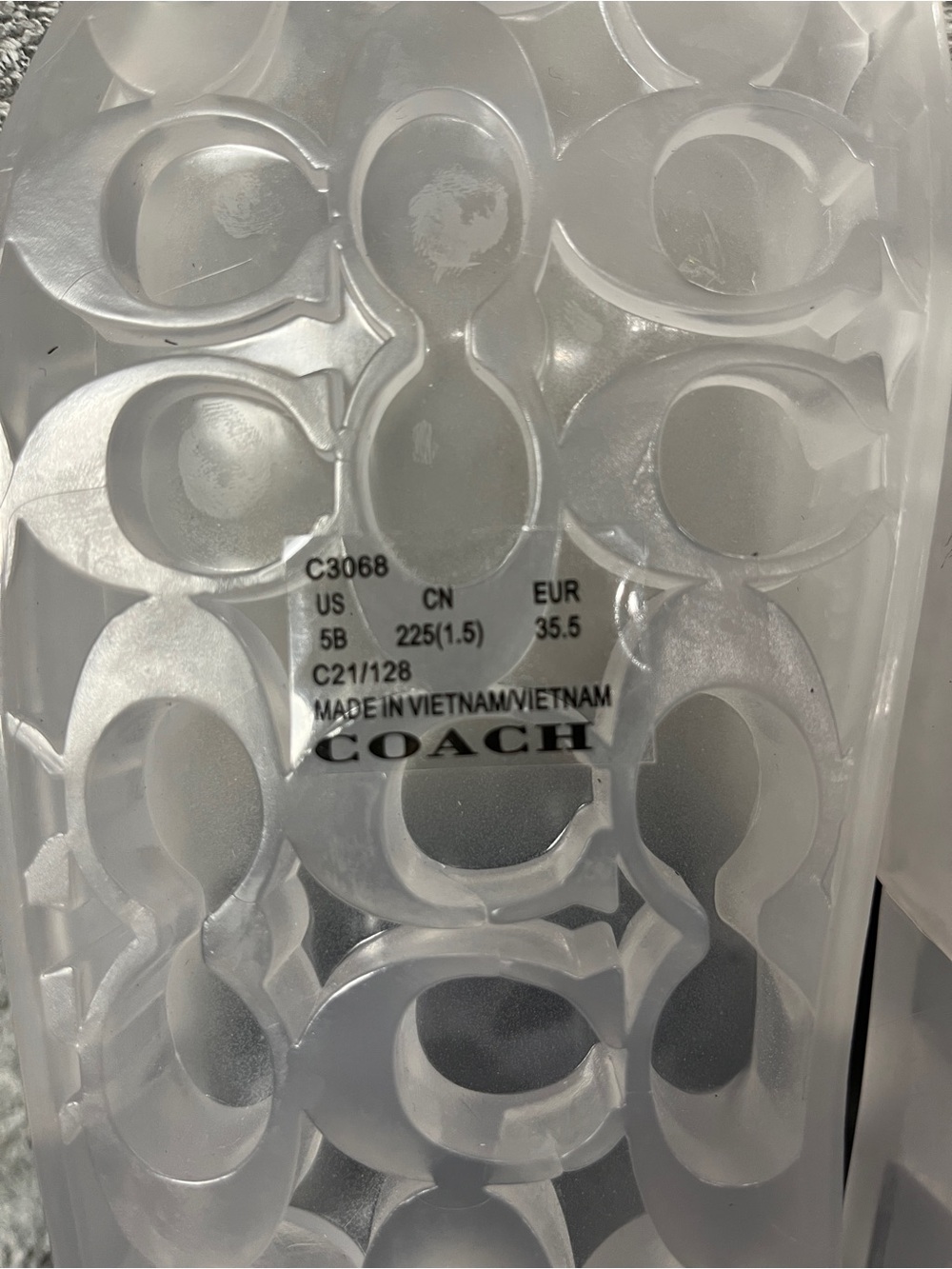 COACH ulyssa clear jelly slides with logo and box womens size 5B - Picture 5 of 7